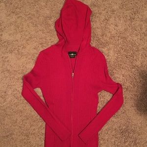 Red sweater zip up hoodie